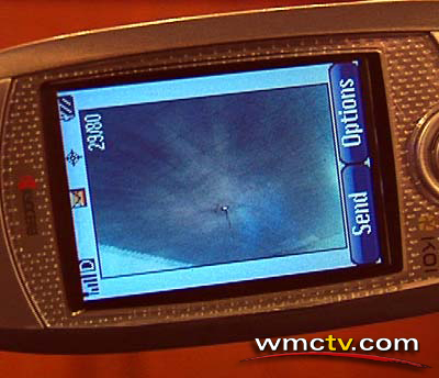 Resulting image showing the face of God on cell phone